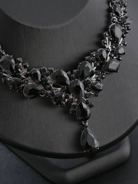 Thumbnail for Hala Paris – Parure collier et boucle d'oreilles noir en zinc