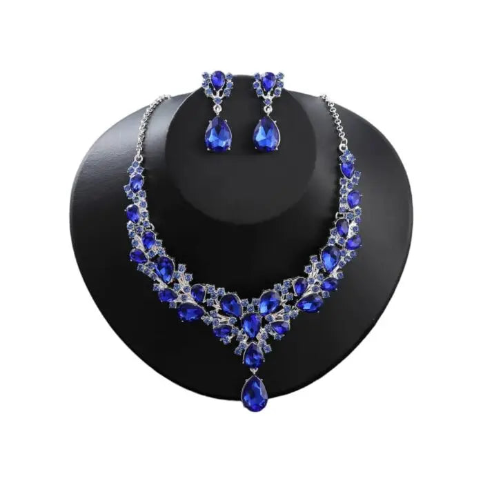 Hala Paris - Zinc Alloy with Crystal Stones Blue Jewelry Set