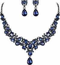 Thumbnail for Hala Paris - Zinc Alloy with Crystal Stones Blue Jewelry Set